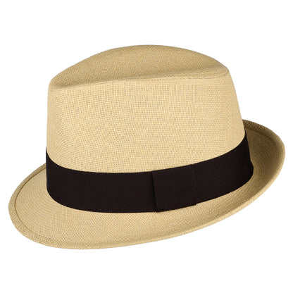 Failsworth Hats Toyo Straw Trilby Hat - Tan