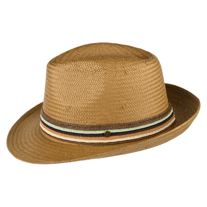 Failsworth Hats Monaco Straw Fedora Hat - Tobacco