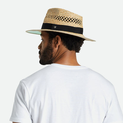 Brixton Hats Hunter Straw Fedora Hat - Tan