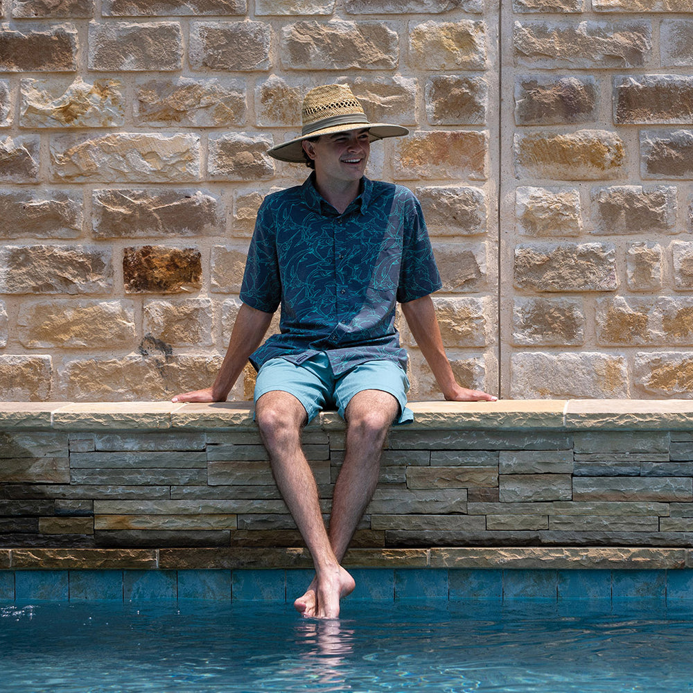 Dorfman Pacific Hats Rush Straw Lifeguard Hat - Natural-Khaki