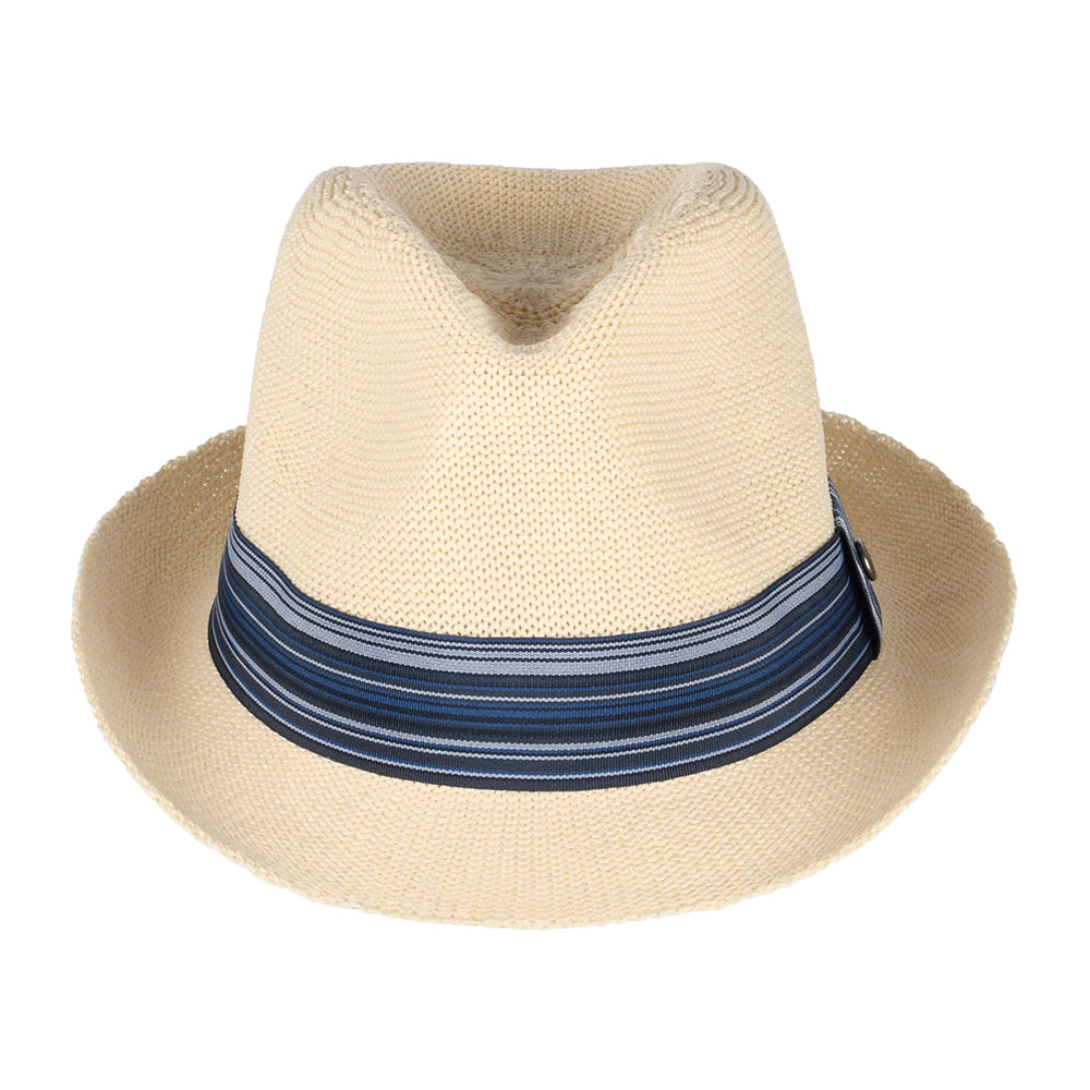 Barbour Hats Belford Summer Trilby Hat - Ecru-Blue