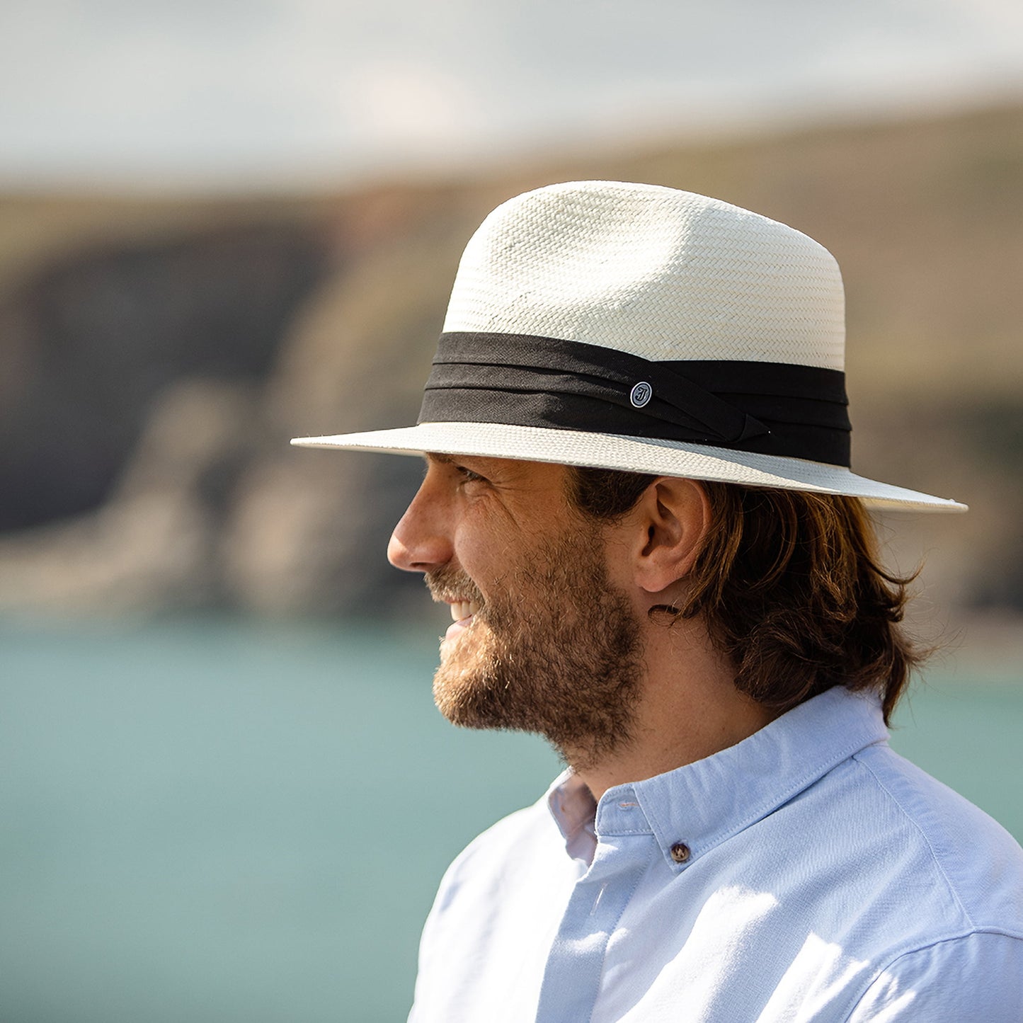 Jaxon & James Toyo Safari Fedora with Black Band - Ivory