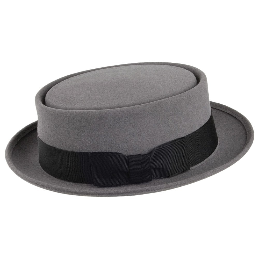 Christys Hats Monk Fur Felt Pork Pie Hat - Light Grey