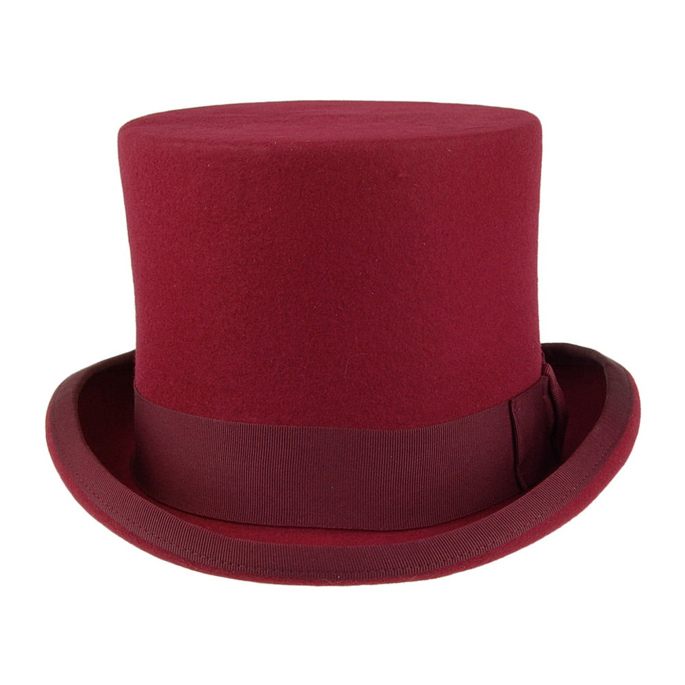Denton Hats Wool Felt Top Hat - Maroon