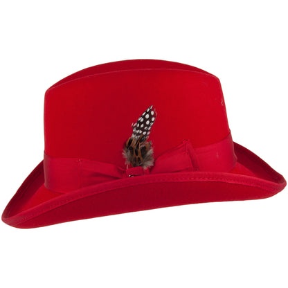 Stacy Adams Hats Wool Felt Homburg - Red