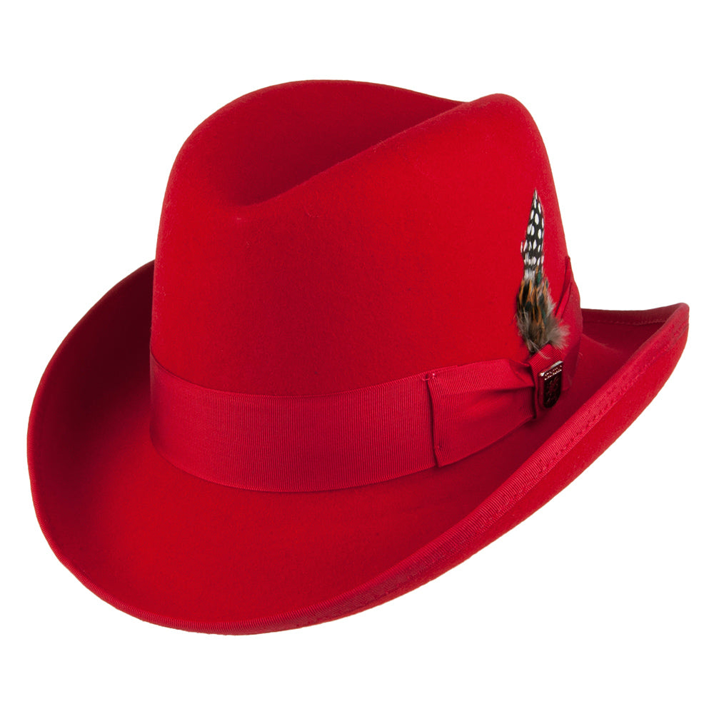 Stacy Adams Hats Wool Felt Homburg - Red