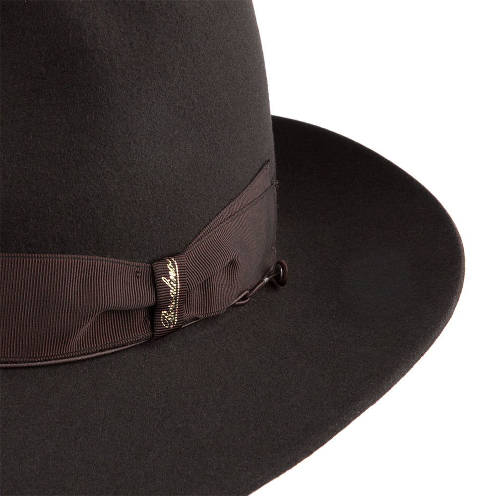 Borsalino Avalon Fur Felt Fedora Hat - Dark Brown