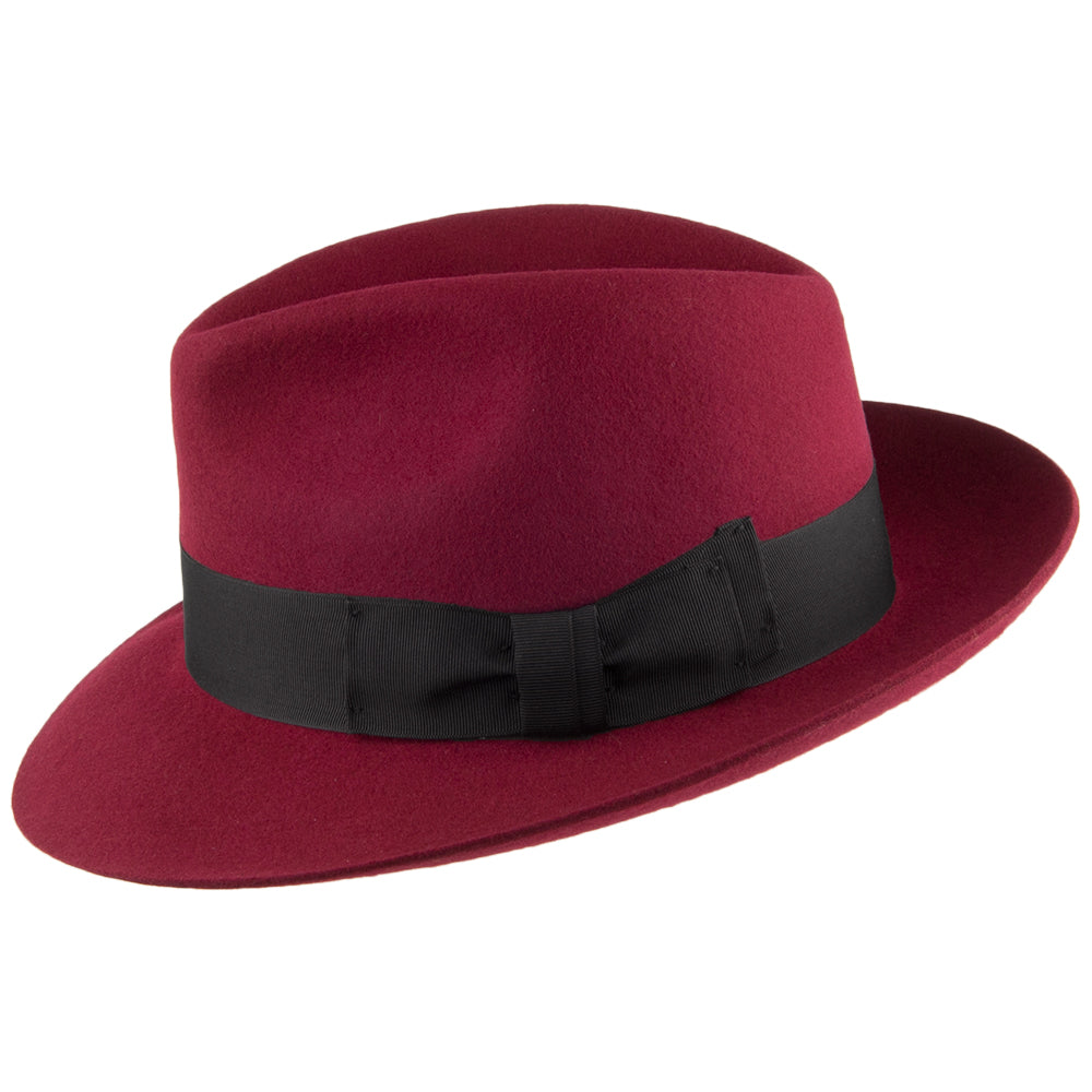 Denton Hats Mayfair Wool Felt Fedora Hat - Maroon