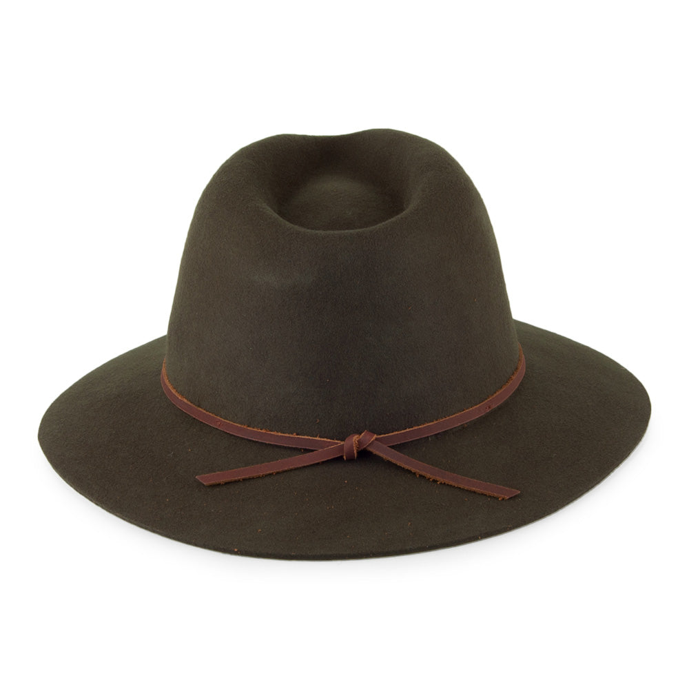 Brixton Wesley Fedora Hat - Moss-Brown