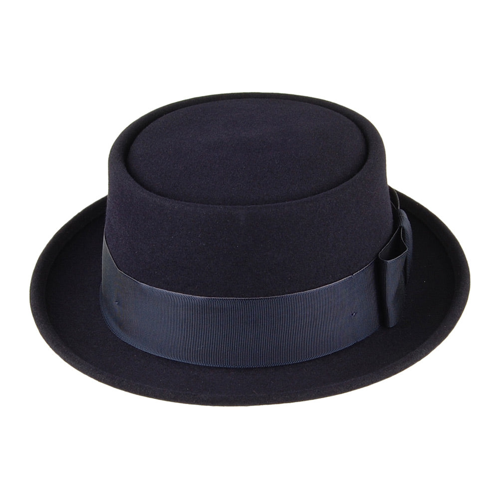 Christys Hats Monk Fur Felt Pork Pie Hat - Navy Blue