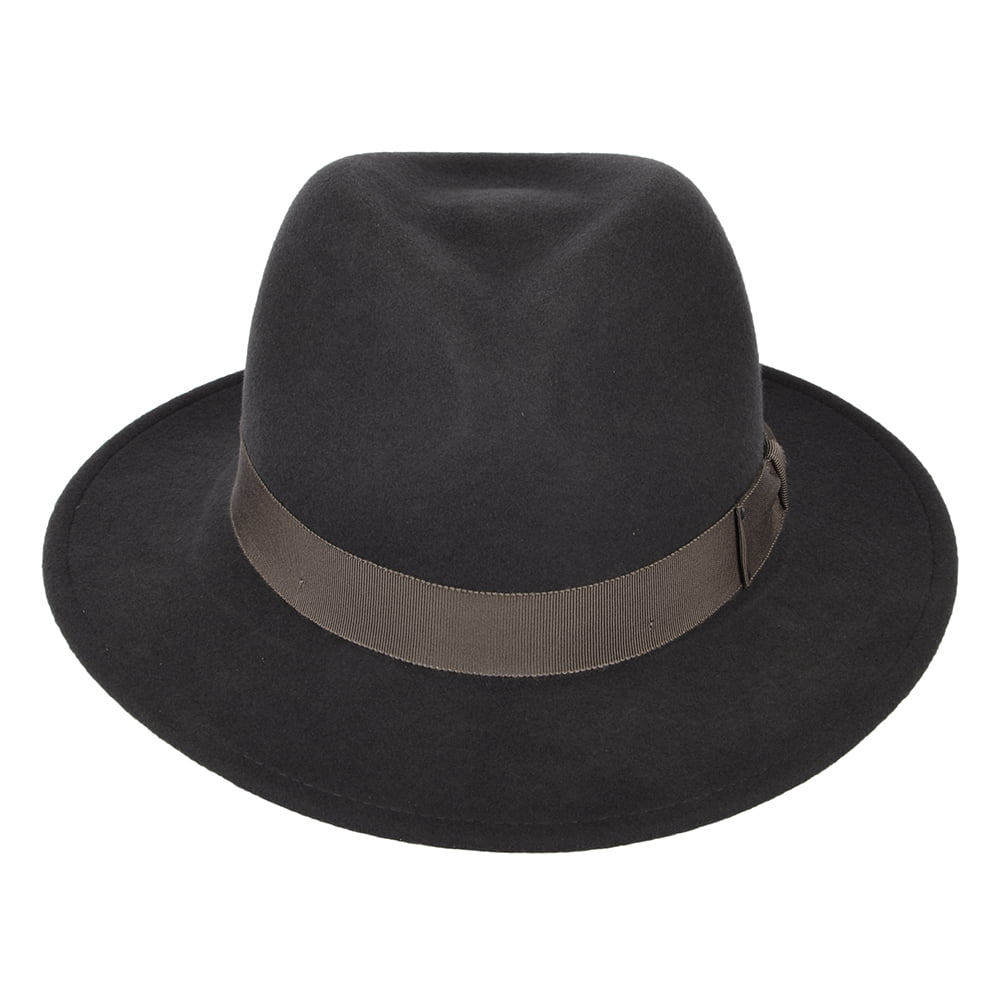 Bailey Hats Curtis Crushable Water Repellent Wool Felt Fedora Hat - Grey