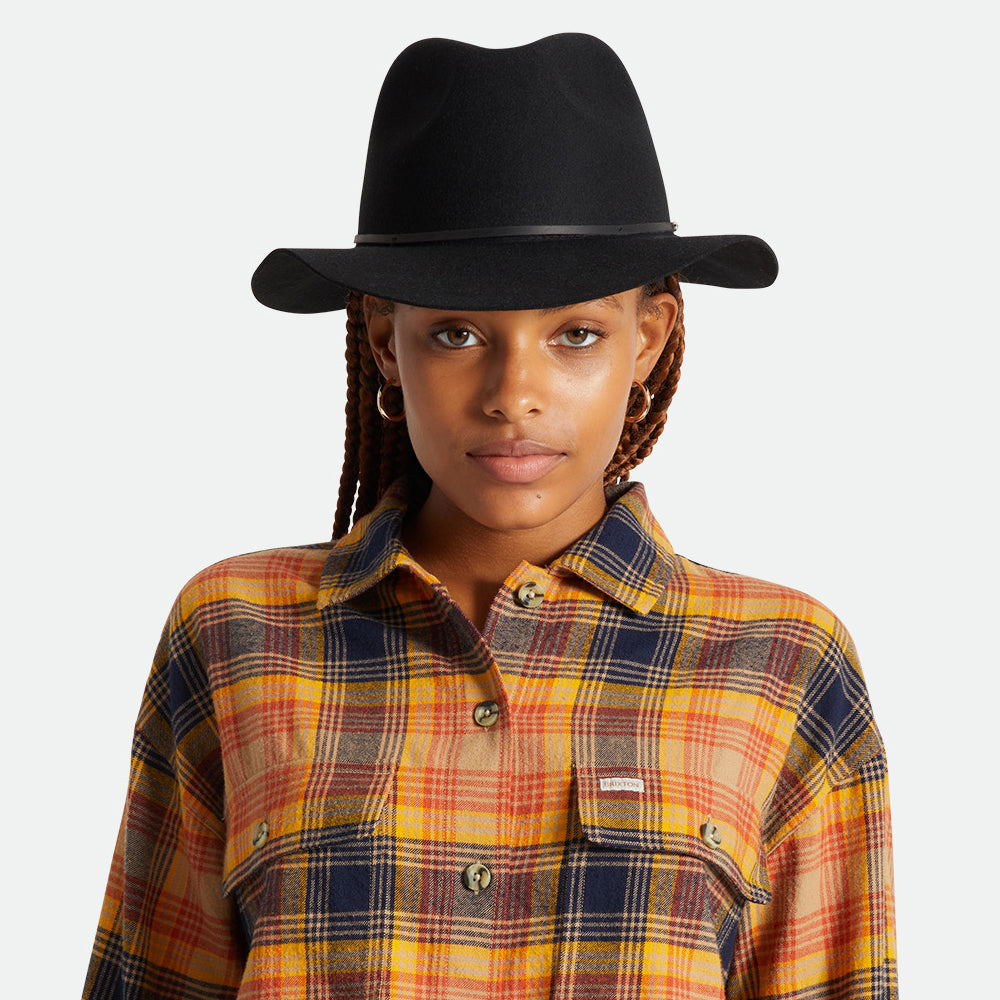 Brixton Hats Wesley Wool Felt Fedora Hat - Black
