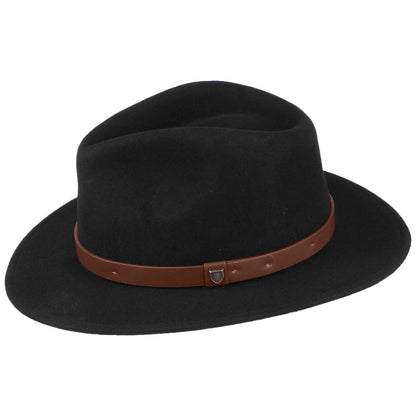 Brixton Hats Messer Wool Felt Fedora Hat - Black