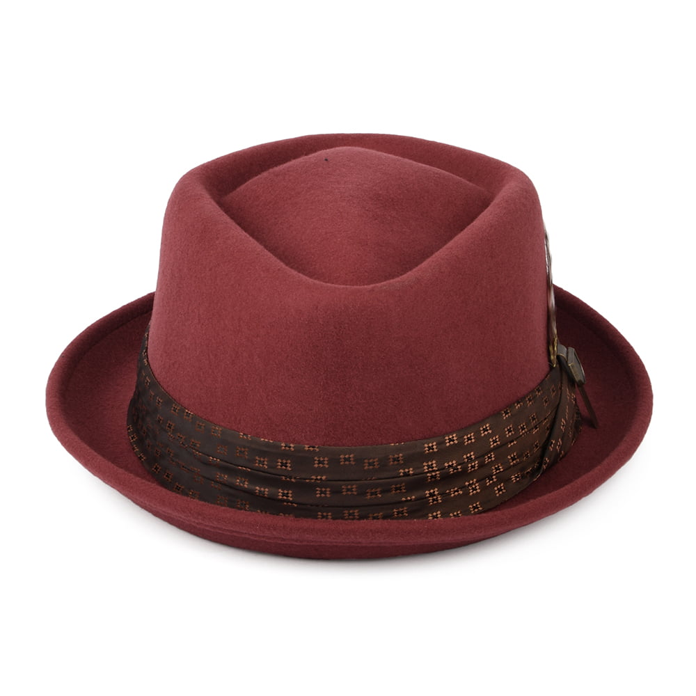Brixton Hats Stout Wool Felt Pork Pie Hat - Brick Red