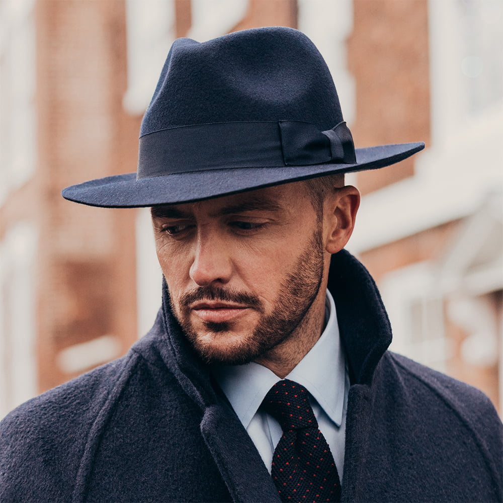 Failsworth Hats Chester Fedora Hat - Navy Blue