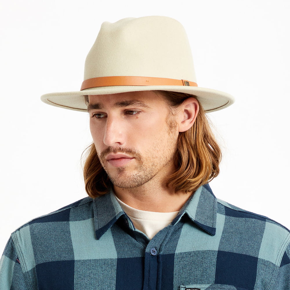Brixton Hats Messer Wool Felt Fedora Hat - Light Sand