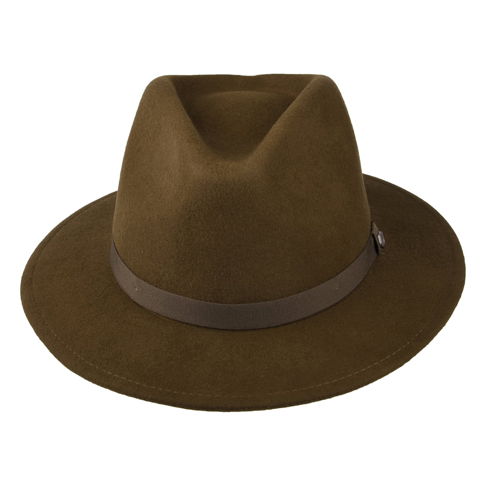 Brixton Hats Messer Packable Wool Felt Fedora Hat - Brown