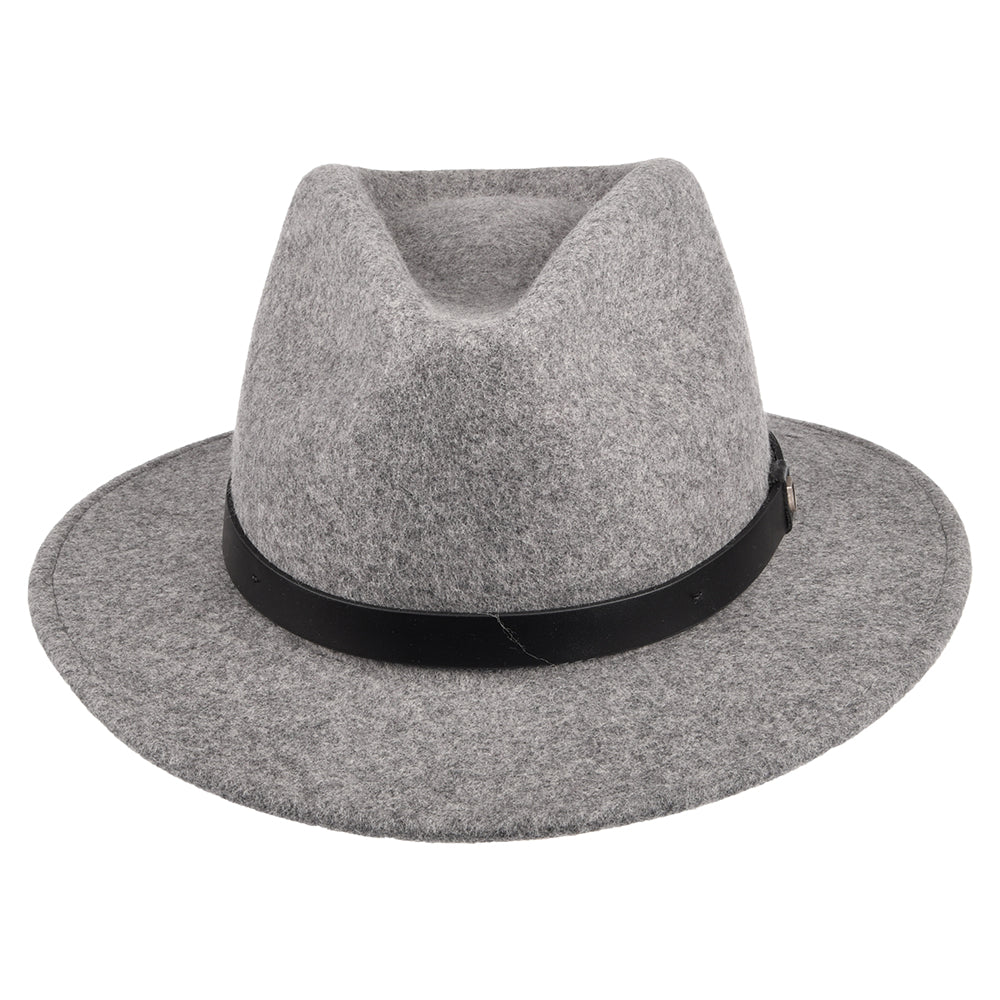 Brixton Hats Messer Wool Felt Fedora Hat - Heather Grey