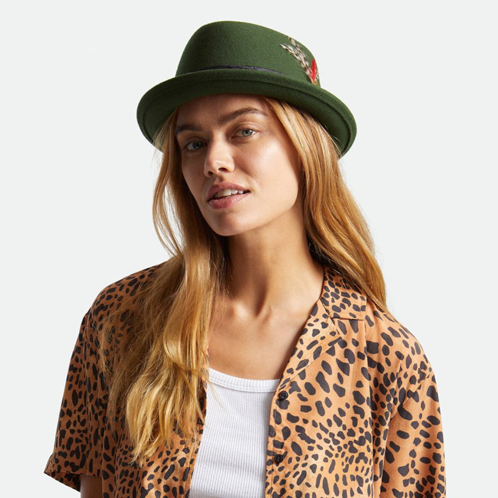 Brixton Hats Stout Wool Felt Pork Pie Hat - Moss