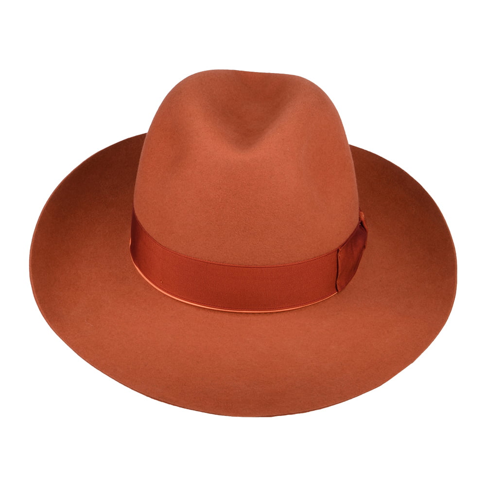 Borsalino Avalon Fur Felt Fedora Hat - Burnt Orange