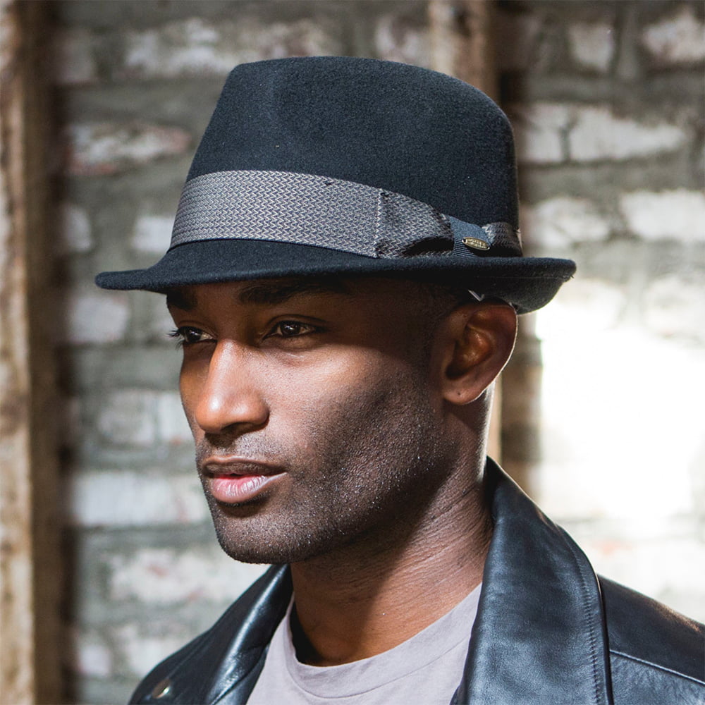 Scala Hats Rexburg Crushable Wool Felt Trilby Hat - Black