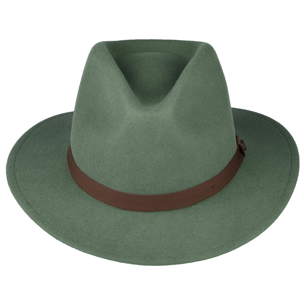 Brixton Hats Messer Packable Wool Felt Fedora Hat - Light Olive