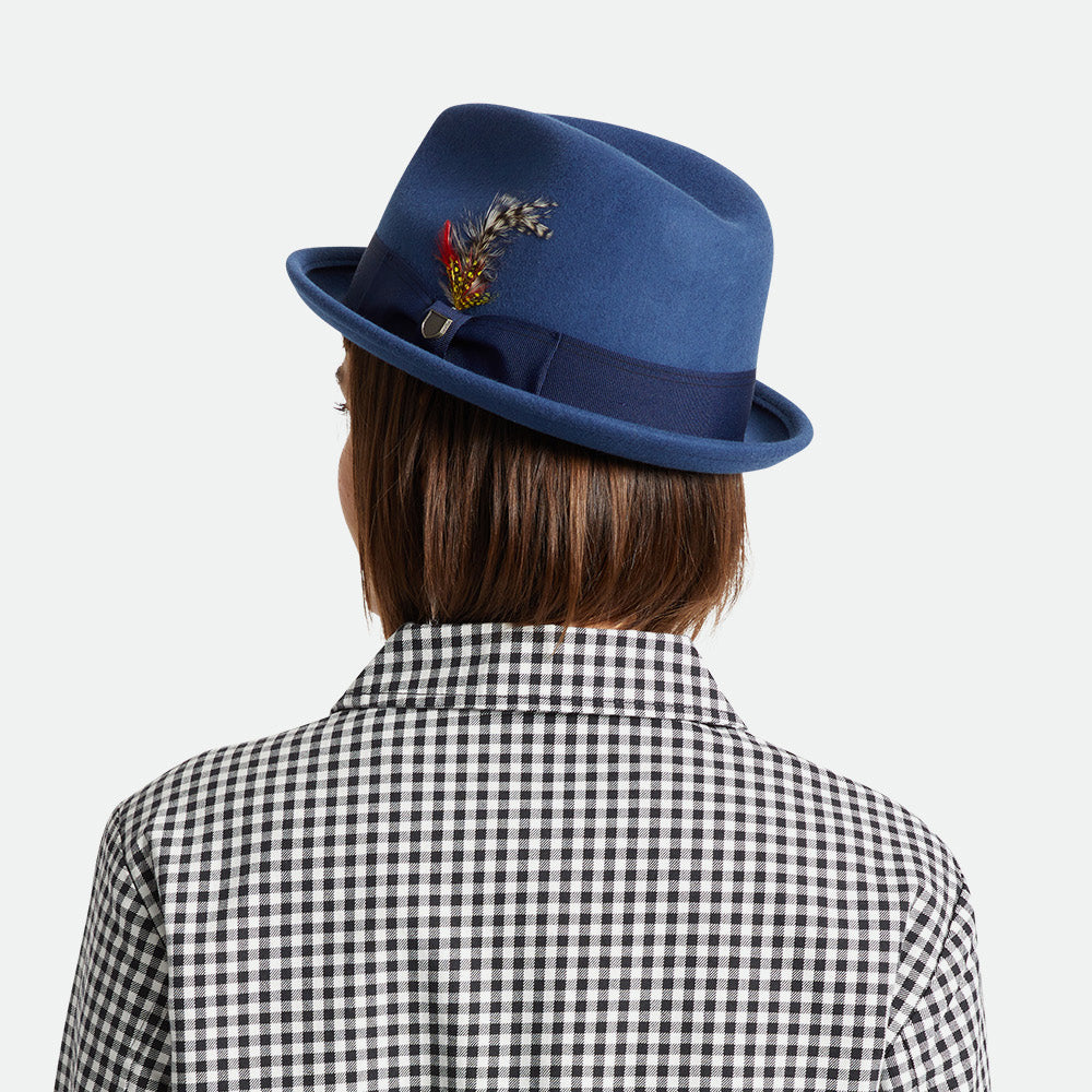 Brixton Hats Gain Wool Felt Trilby Hat - Blue