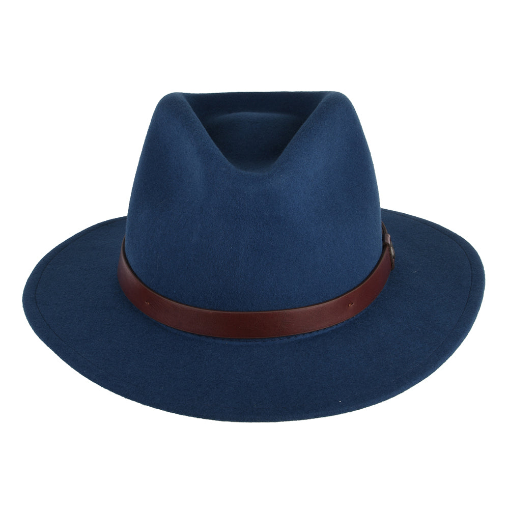 Brixton Hats Messer Wool Felt Fedora Hat - Blue
