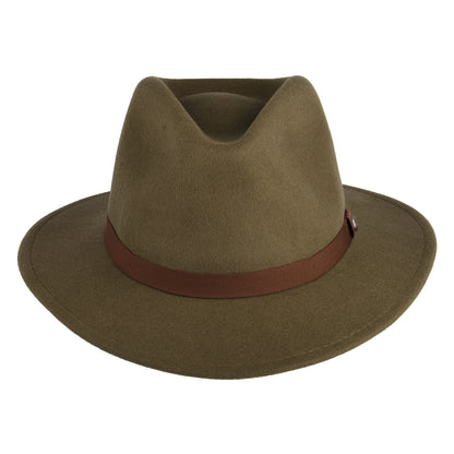 Brixton Hats Messer Packable Wool Felt Fedora Hat - Light Brown