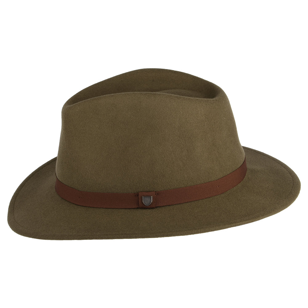 Brixton Hats Messer Packable Wool Felt Fedora Hat - Light Brown