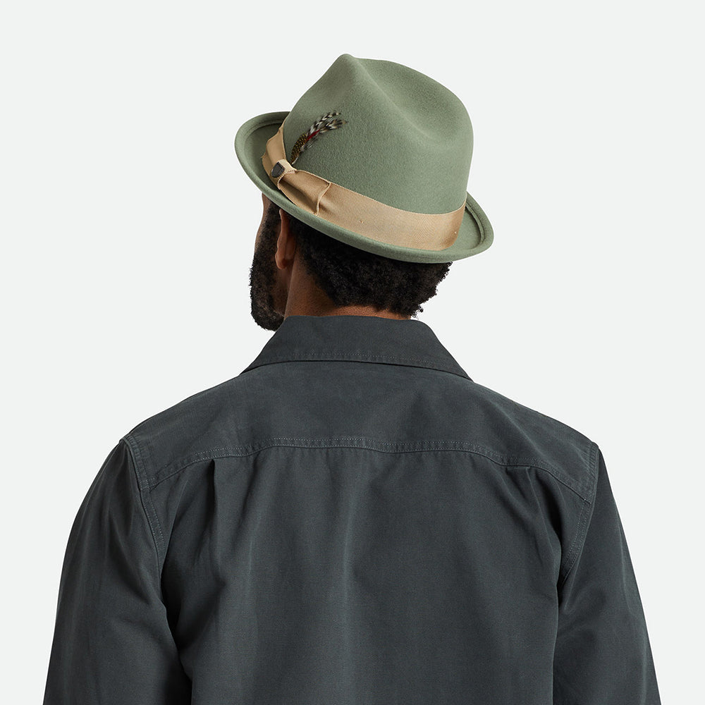 Brixton Hats Gain Wool Felt Trilby Hat - Olive