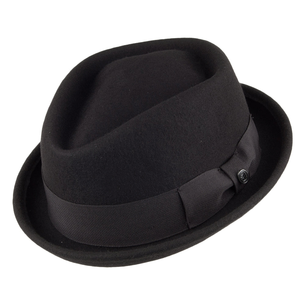Jaxon & James Crushable Diamond Crown Pork Pie Hat - Black