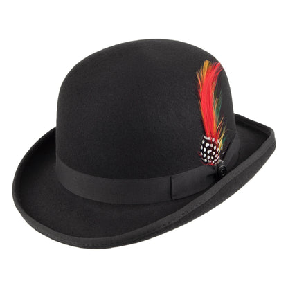 Jaxon & James Wool Felt English Bowler Hat - Black
