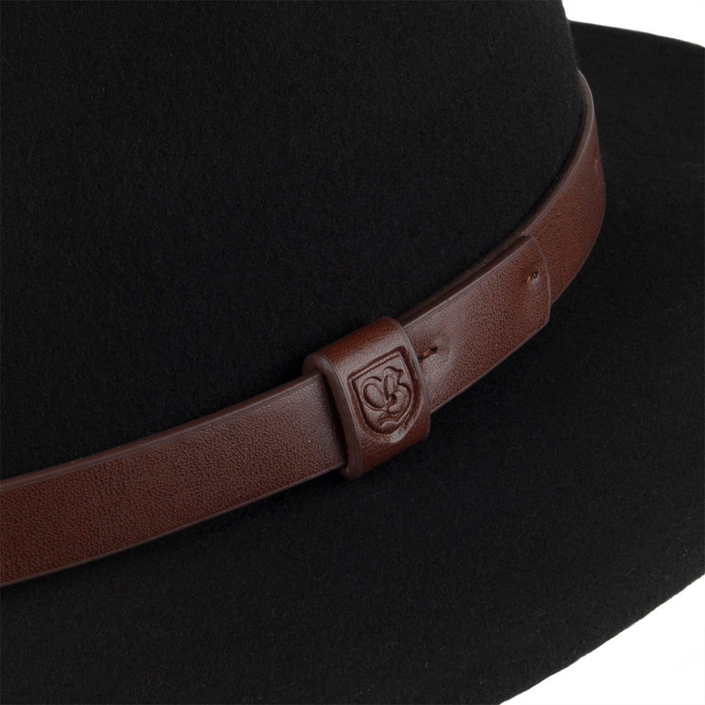 Brixton Hats Messer Fedora - Black with Brown Band