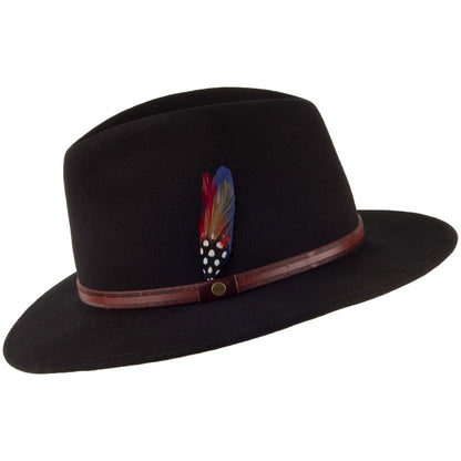 Stetson Hats Rantoul Safari Fedora Hat - Black