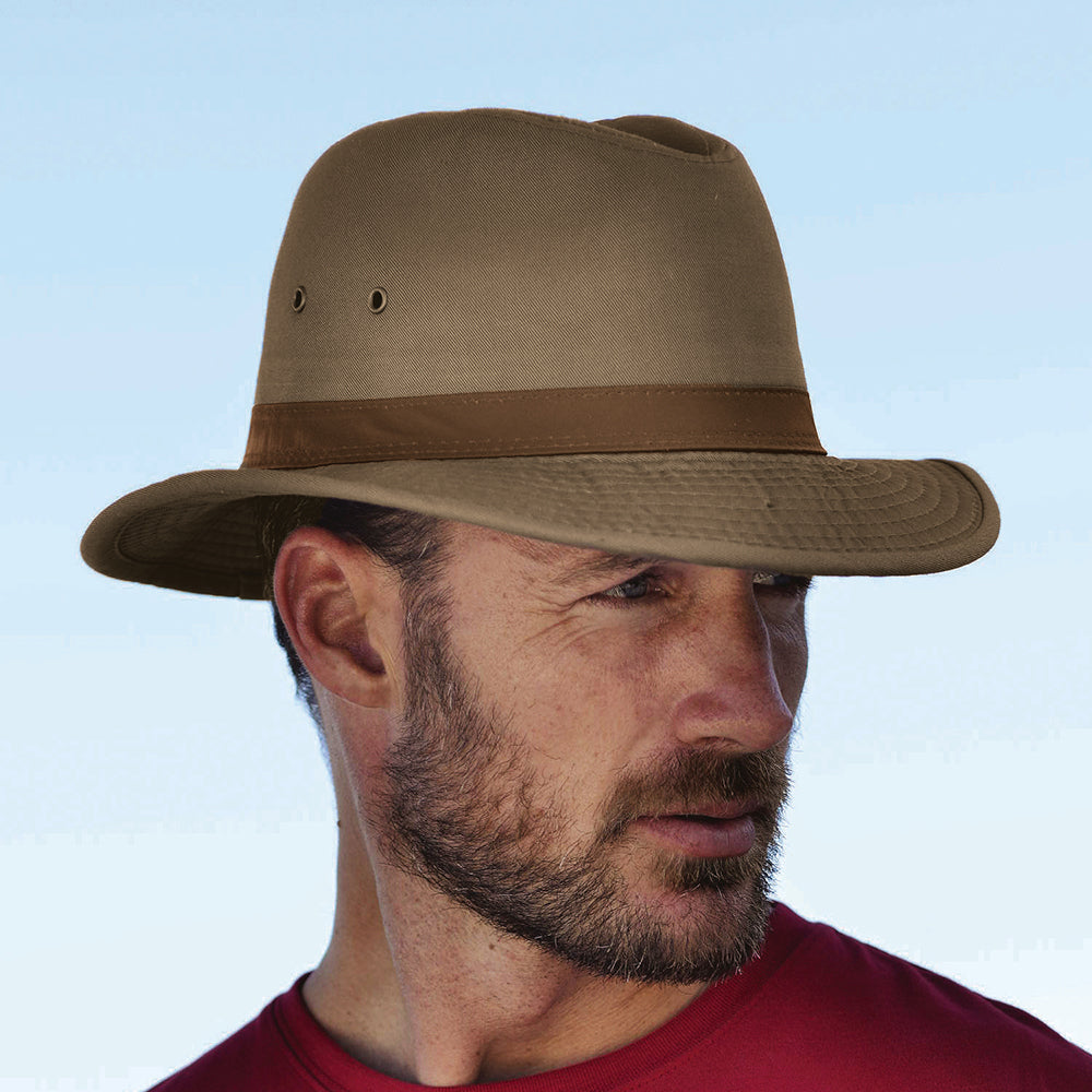 Dorfman Pacific Hats Cotton Shower Resistant Safari Hat - Bark