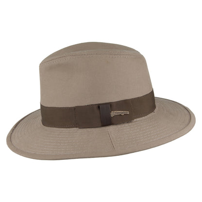 Indiana Jones Hats Cotton Safari Fedora Hat - Khaki