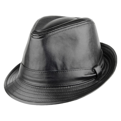 Dorfman Pacific Hats Faux Leather II Trilby - Black