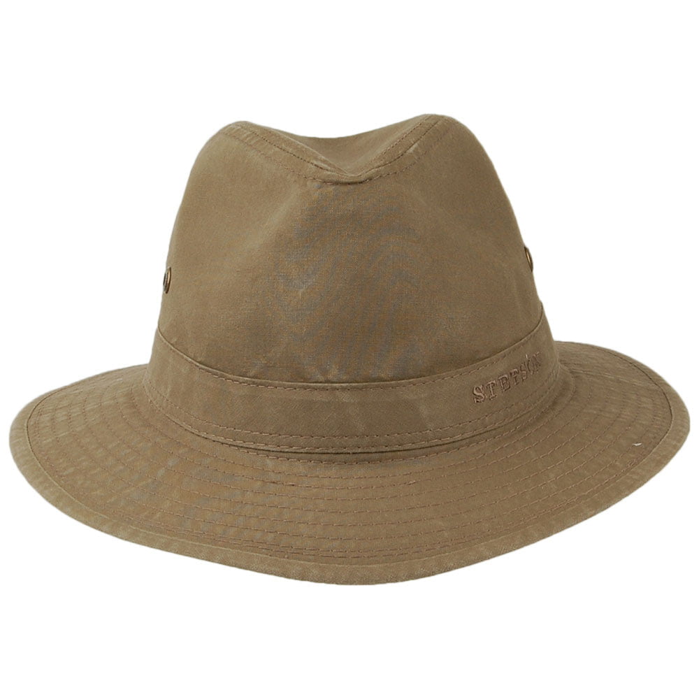 Stetson Hats Organic Cotton Crushable Safari Fedora Hat - Khaki