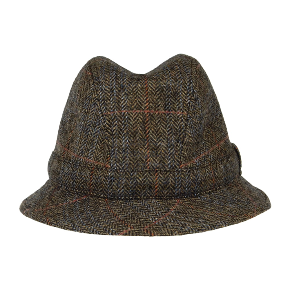 City Sport Herringbone Rollable Trilby Hat - Olive