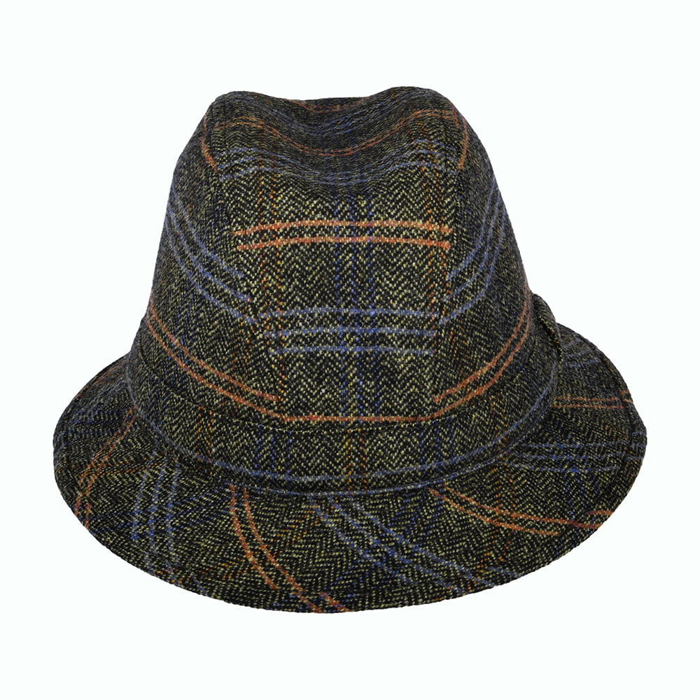 City Sport Herringbone Rollable Trilby Hat - Tan-Black-Multi