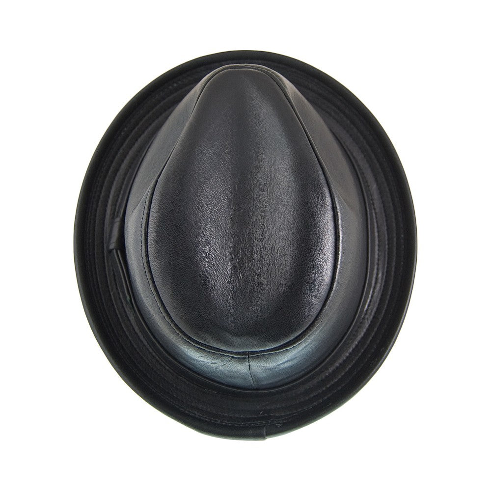 New York Hat Company Leather Trilby Hat - Black
