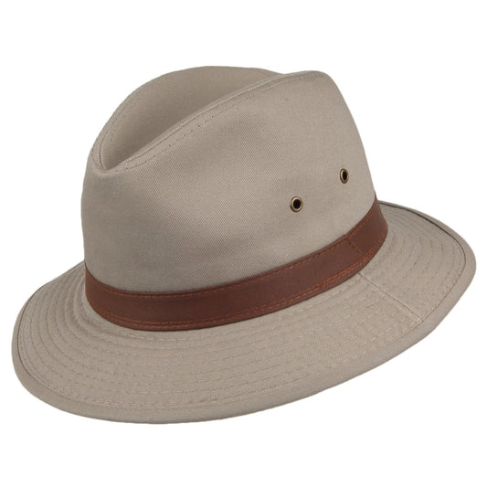 Dorfman Pacific Hats Cotton Shower Resistant Safari Hat - Khaki