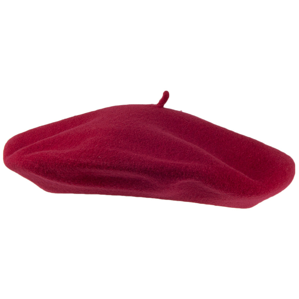 Laulhère Authentique Merino Wool Beret - Burgundy