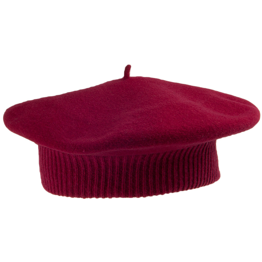 Laulhère Parisienne Merino Wool Beret - Burgundy