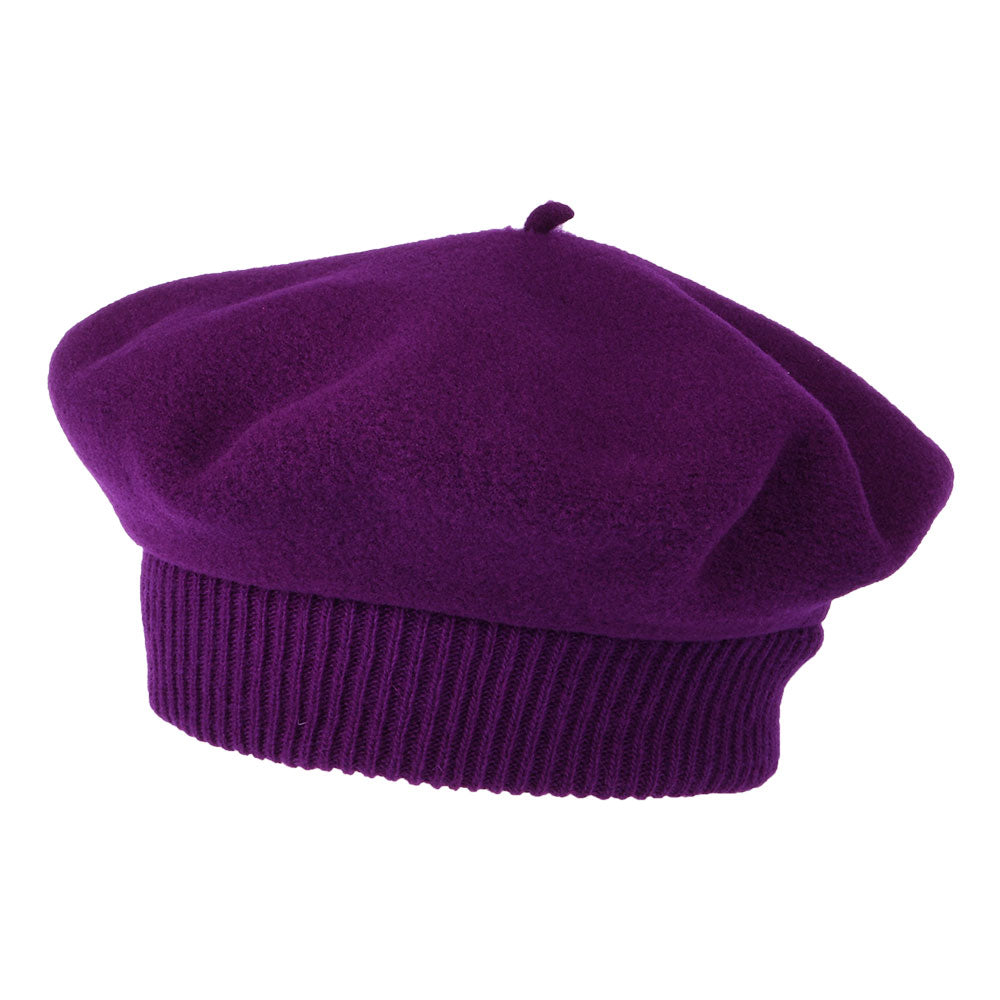 Laulhère Parisienne Merino Wool Beret - Plum