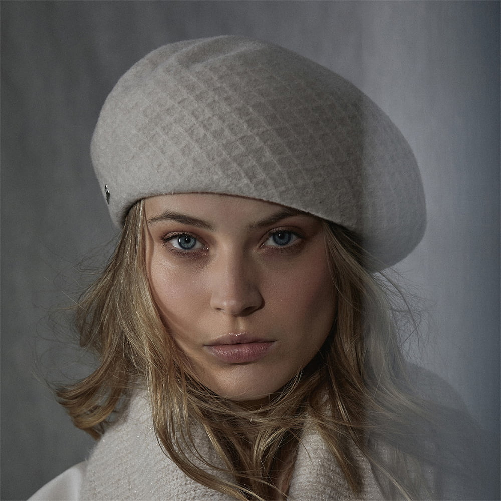 Seeberger Hats Boiled Virgin Wool Beret - Sand