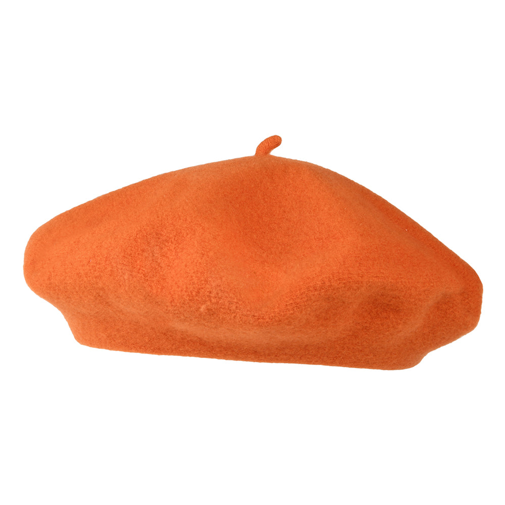 Laulhère Authentique Merino Wool Beret - Dark Orange
