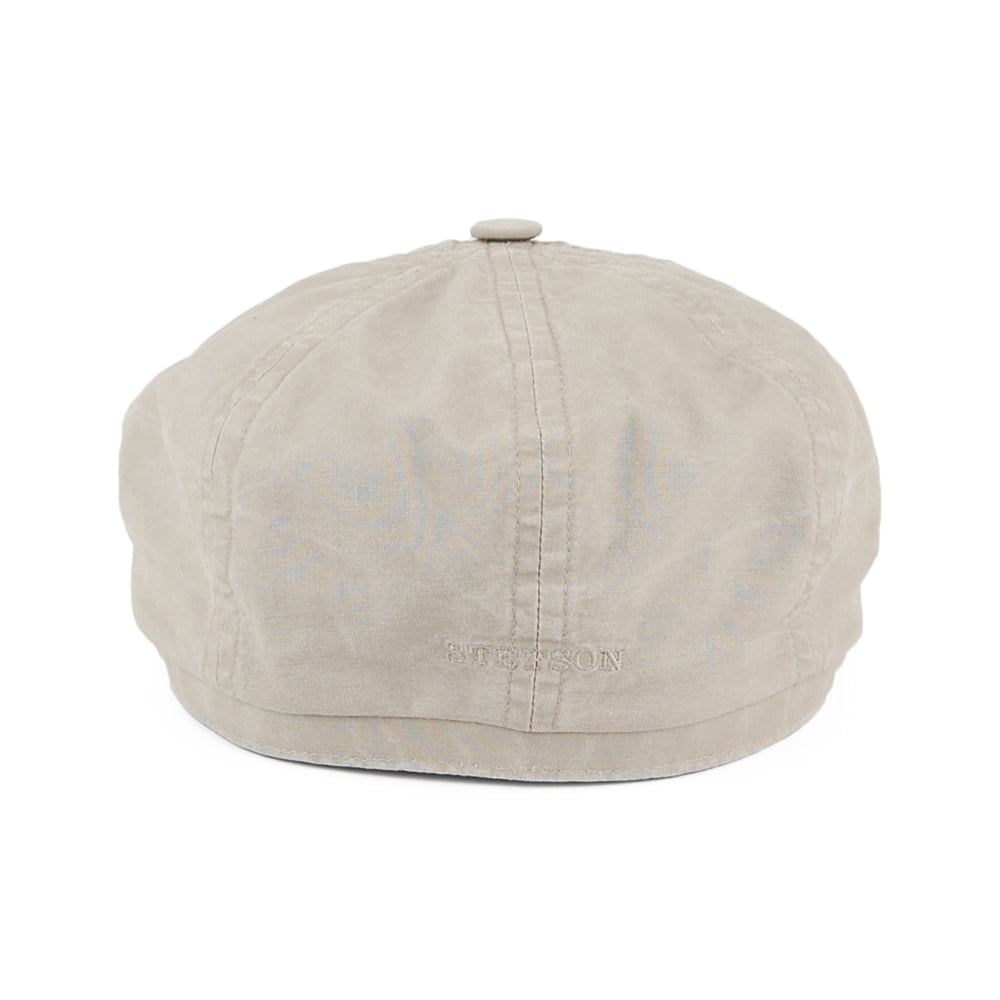Stetson Hats Hatteras Washed Organic Cotton Newsboy Cap - Sand