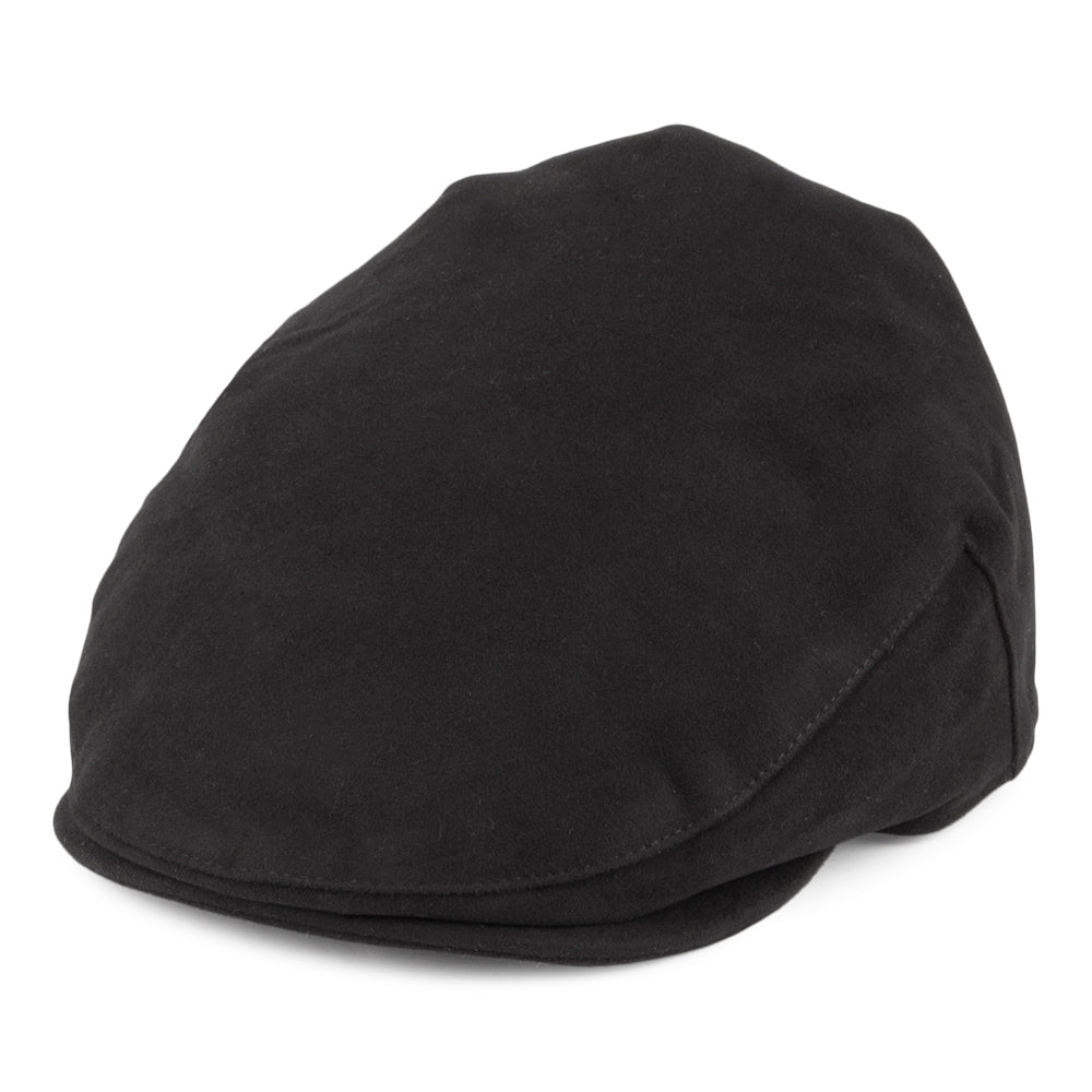 Christys Hats Moleskin Flat Cap - Black